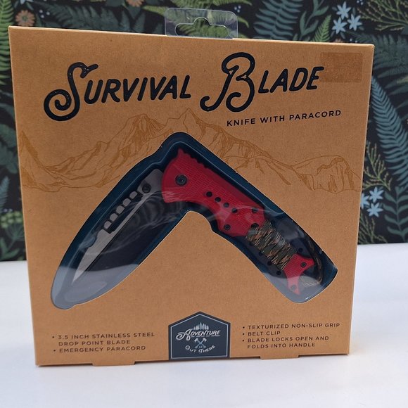 Adventure Survival 3.5" Blade Srainless Steel Knife with Paracord & Belt Clip - Picture 1 of 4